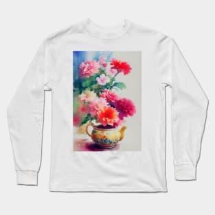 Watercolor teapot Long Sleeve T-Shirt